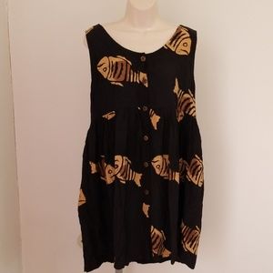 Young Lion Black and Brown Sun Dress Size Large